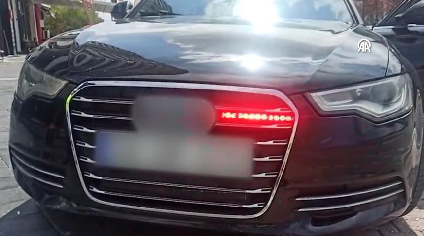 Kayseri'de çakar tertibatı bulunan otomobilin sahibi ile sürücüsüne para cezası