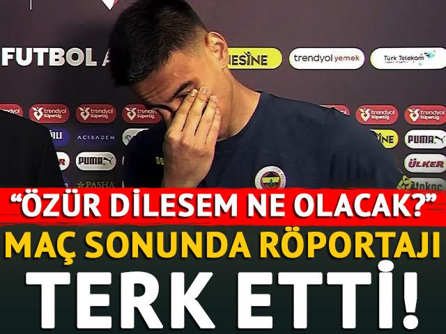 Fenerbahçe'nin yıldızı maç sonunda röportajı terk etti! "Özür dilesem ne olacak?"