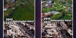  Bahçeşehir'in ortasındaki yemyeşil göletin seneler içindeki değişimi...