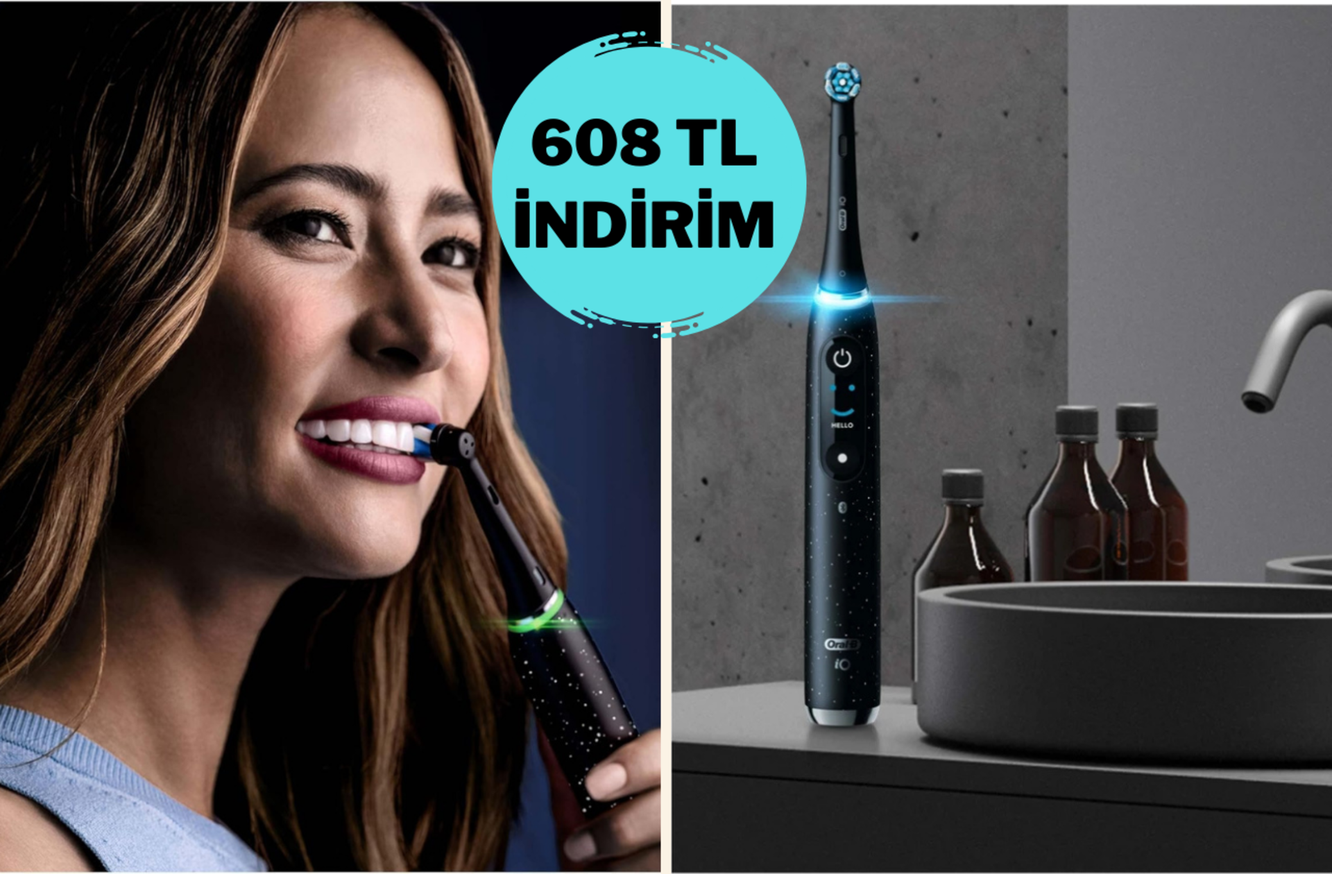 Diş fırçalamak artık akıllı bir alışkanlık! Oral-B iO 10 Sense Şarjlı Diş Fırçası indirimde
