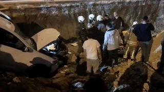 Arnavutköy’de feci kaza, bekçiye çarpıp şantiye alanına uçtu