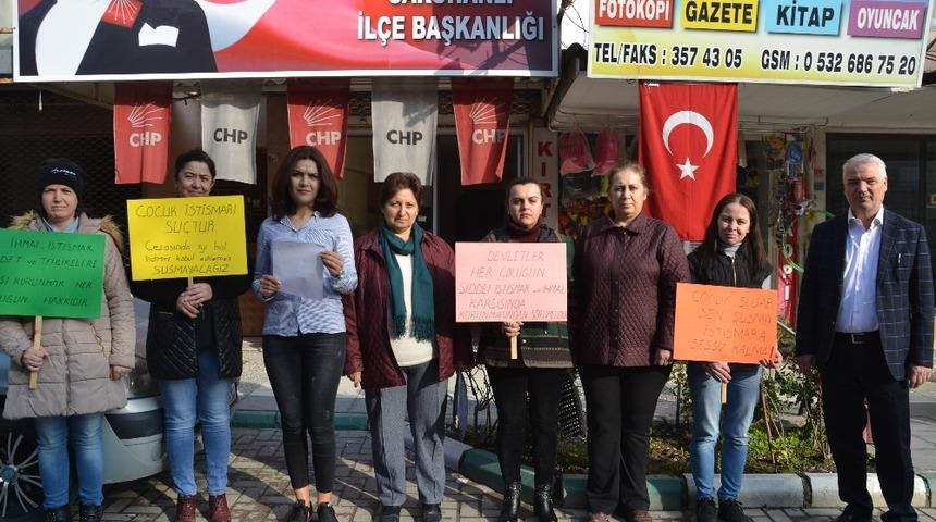 Saruhanlı CHP&rsquo;den &ccedil;ocuk istismarına tepki
