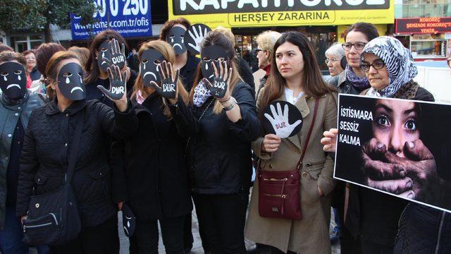 CHP'li kadınlardan çocuk istismarına karşı, maskeli oturma eylemi