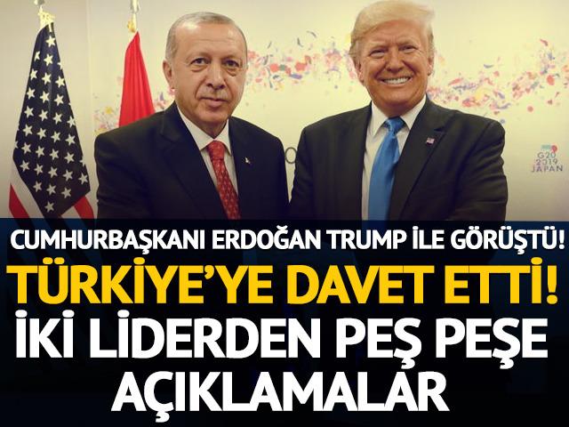 Cumhurbaşkanı Erdoğan, ABD Başkanı Trump ile görüştü! Türkiye'ye davet etti