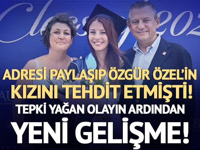 CHP lideri Özgür Özel'in kızı İpek Özel'i sosyal medya üzerinden tehdit etmişti! Trabzon'da yakalanan şüpheli tutuklandı
