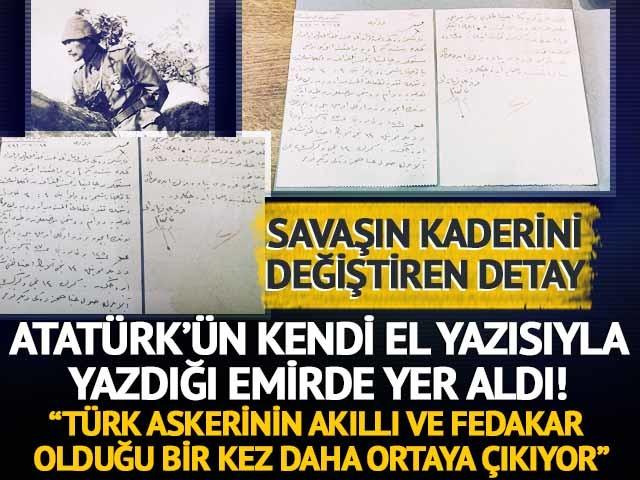 Mustafa Kemal Atatürk'ün kendi el yazısıyla yazılmış emir! Çanakkale Savaşları'nda düşmanın telgraf yazışmaları ele geçirilmiş... "Türk askerinin akıllı ve fedakar olduğu bir kez daha ortaya çıkıyor"