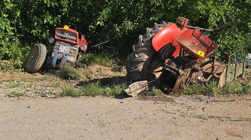 Traktör ikiye ayrıldı, sürücüsü hayatını kaybetti