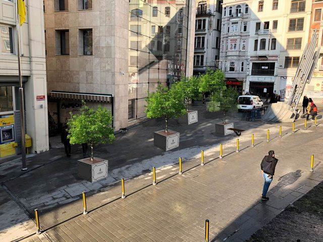 İstiklal Caddesi’nde peyzaj çalışmaları