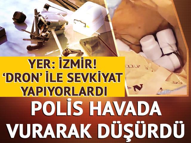 İzmir'de 'dron' ile uyuşturucu sevkiyatı! Polis havada vurarak düşürdü