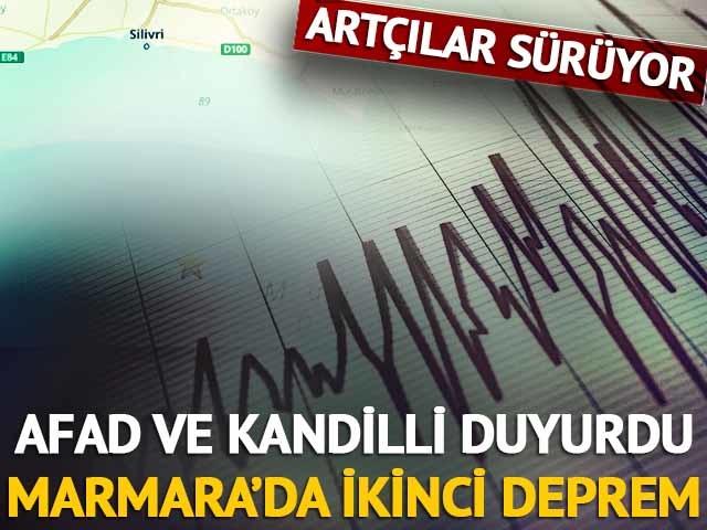 Son dakika haberi: AFAD duyurdu! Marmara Denizi'nde ikinci deprem...