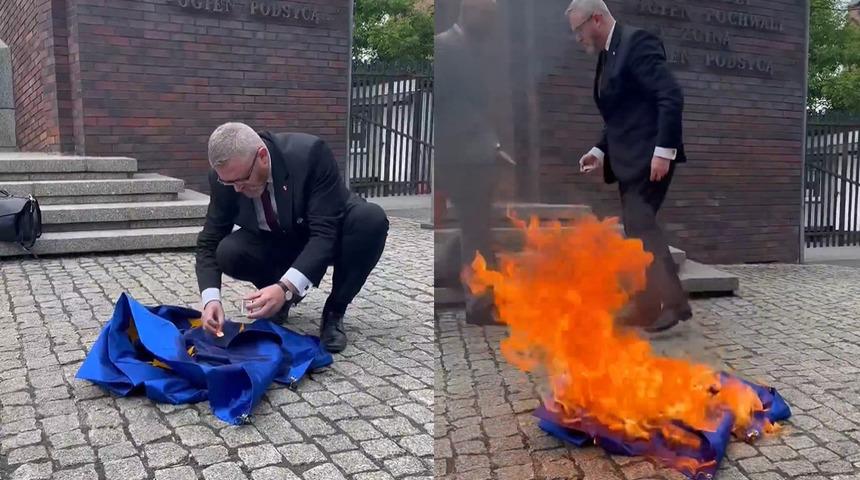 Dünya o Cumhurbaşkanı adayını konuşuyor! Bayrağı indirdi, ayaklarını sildi ve yaktı... 