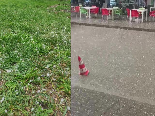 Karabük'te dolu yağdı! Araçlarda hasar meydana geldi