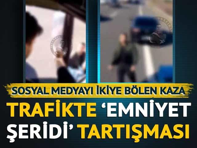 Trafikte 'emniyet şeridi' tartışması! Kaza yapınca 'görevli araç' iddiasında bulundu... "Ben nereden bileyim senin görevli olduğunu"