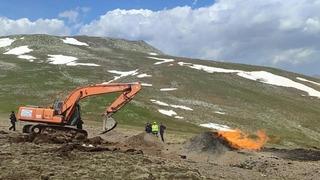 Sivas’ta doğalgaz boru hattında yangın