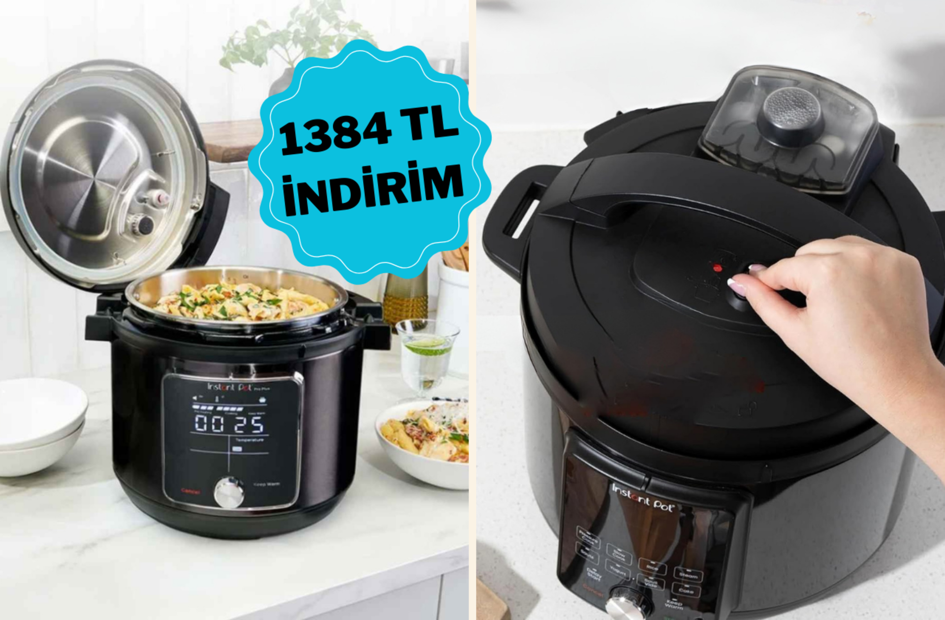 Tava, tencere derdi bitti! Instant Pot Duo Plus Whisperquiet çok amaçlı pişirici 1384 TL indirimde! 