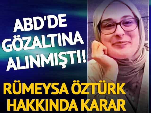 ABD'de gözaltına alınmıştı! Rümeysa Öztürk serbest bırakıldı