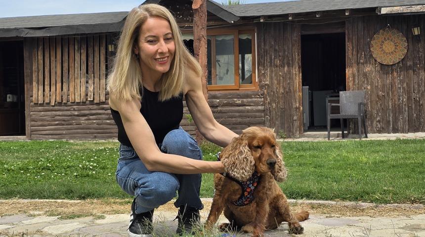 3 aydır kayıp köpeği Çilek'i ağaca bağlı halde buldu