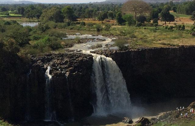 Dramatik Mavi Nil şelalesi Etiyopya dağlarındaki Tana Gölü'nün 48 kilometre güneyinde bulunuyor