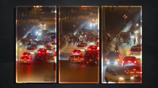 Asker konvoyundaki kavga kamerada