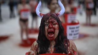 İspanya'da hayvan hakları savunucuları boğa güreşlerinin yasaklanması için eylem yaptı