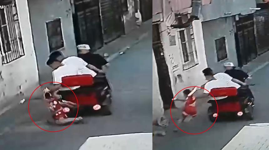 Skandal görüntüler! Galatasaray formalı 8 yaşındaki çocuğu metrelerce sürüklediler: Savunmaları şaşkına çevirdi