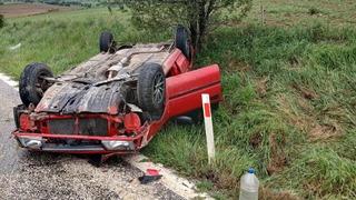 Çorum'da devrilen otomobildeki 4 kişi yaralandı