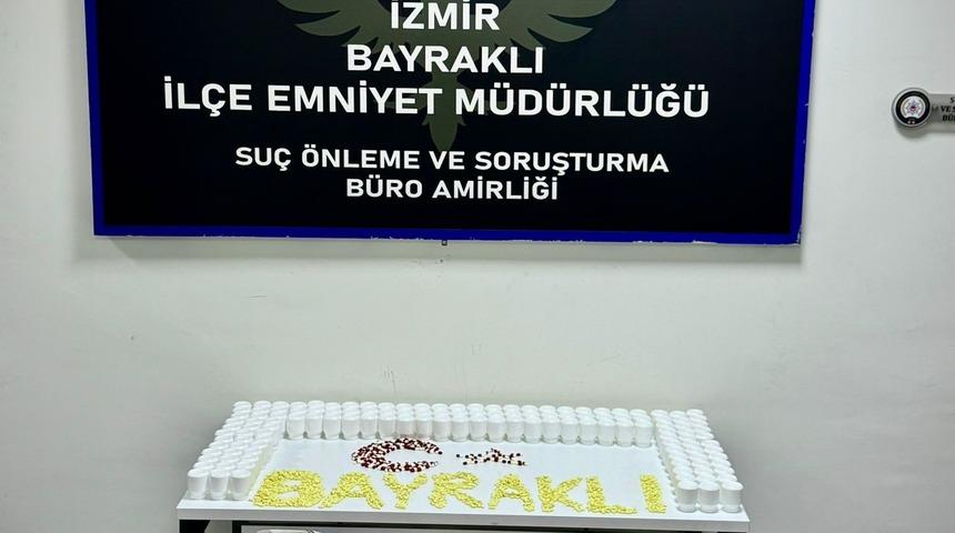 Bayraklı'da binlerce uyuşturucu hap ele geçirildi