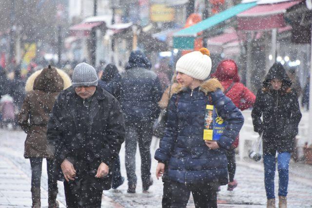 Edirne'de kar yağışı