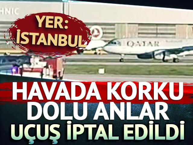 Havada korku dolu anlar, uçuş iptal edildi...