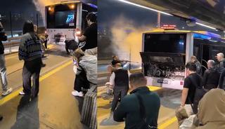 Kağıthane'de metrobüs yangını! Seferler bir süre durduruldu