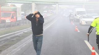 Her yer beyaza büründü: Kaza sonrası görüntüler...