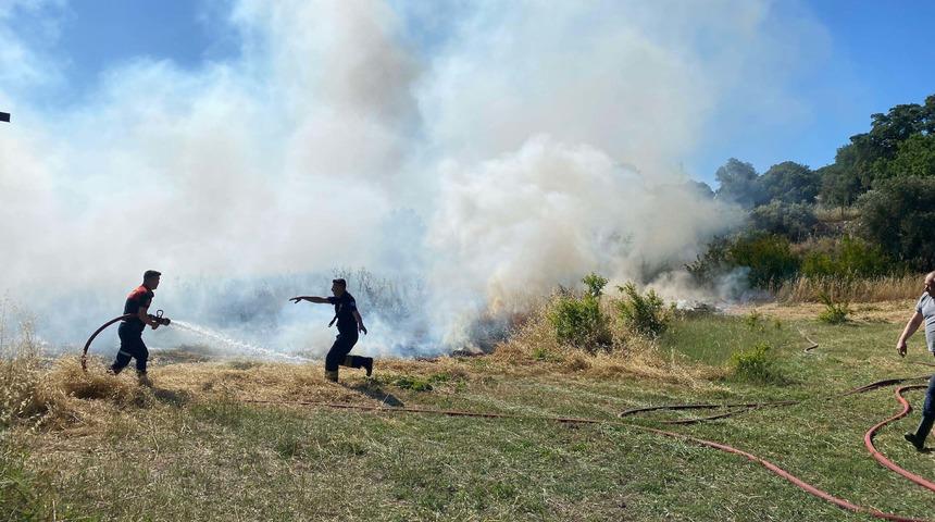 Bodrum'da ot yangınında 5 dönüm alan zarar gördü