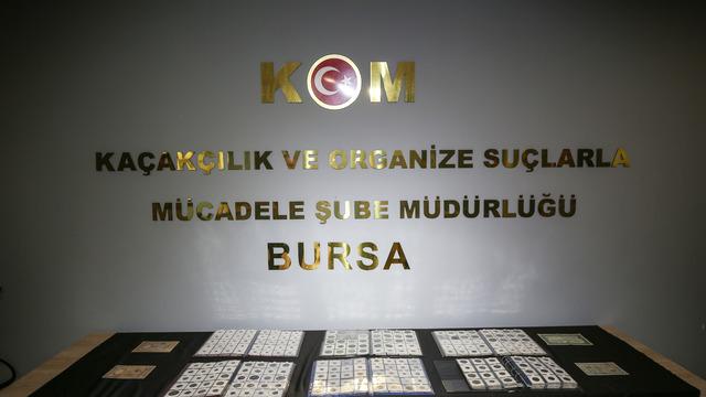 Bursa'da tarihi eser niteliği taşıyan 1013 para ele geçirildi