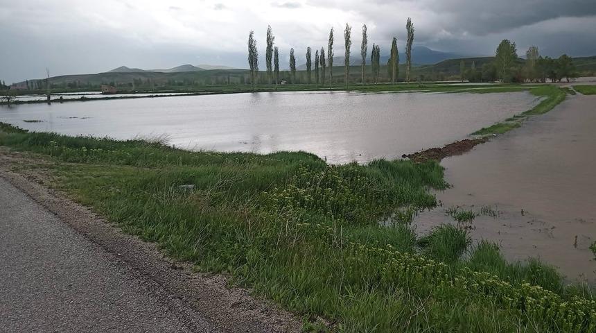 Erzincan’da sağanak sonrası bazı tarım arazileri su altında kaldı