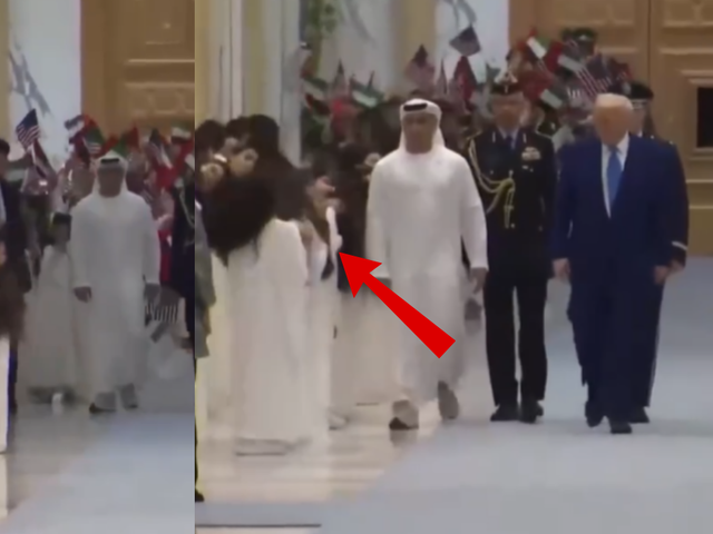 BAE'de Trump'a ilginç karşılama! Küçük kızların yaptığı dans dikkat çekti