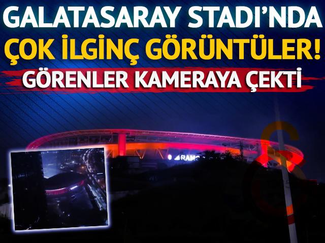Galatasaray stadında gece yarısı ilginç görüntüler! Taraftarlar kameralarını sarılıp videoya çekti