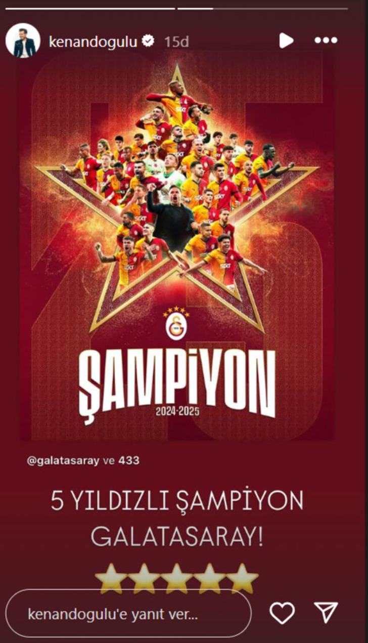 Ünlü isimler Galatasaray'ın şampiyonluğunu kutladı! '5. yıldız takıldı!  G1