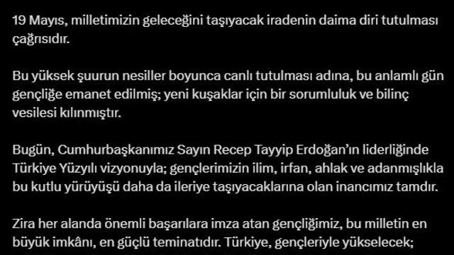 Fahrettin Altun'dan '19 Mayıs' mesajı