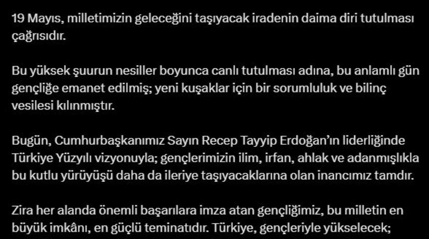 Fahrettin Altun'dan '19 Mayıs' mesajı