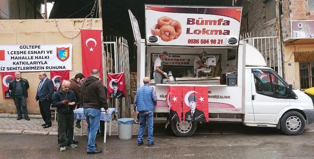 Gültepe esnafı, şehitler için lokma döktürdü