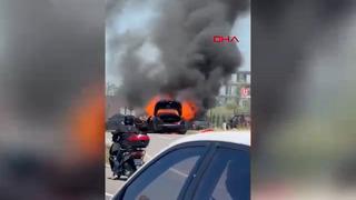 Lüks araç cayır cayır yandı! Değeri tam 20 milyon... Araç Beşiktaş Başkanı Serdar Adalı'nın oğlunun çıktı!