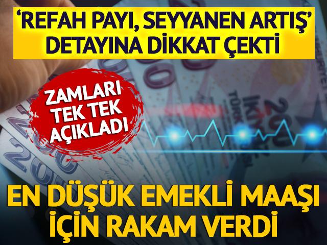 En düşük emekli maaşı için rakam verdi! 'Refah payı, seyyanen artış...'
