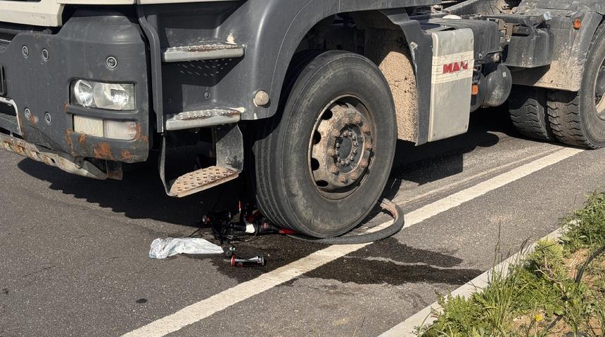 Bolu'da tırın çarptığı bisikletli genç ağır yaralandı