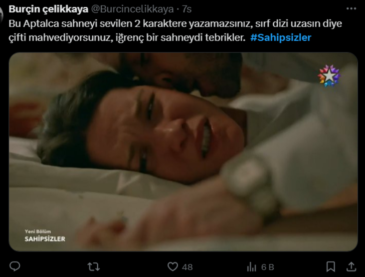 Sahipsizler dizisinde zorla birliktelik sahnesi tepki çekti! "Hiç yakışmamış diziye" G3