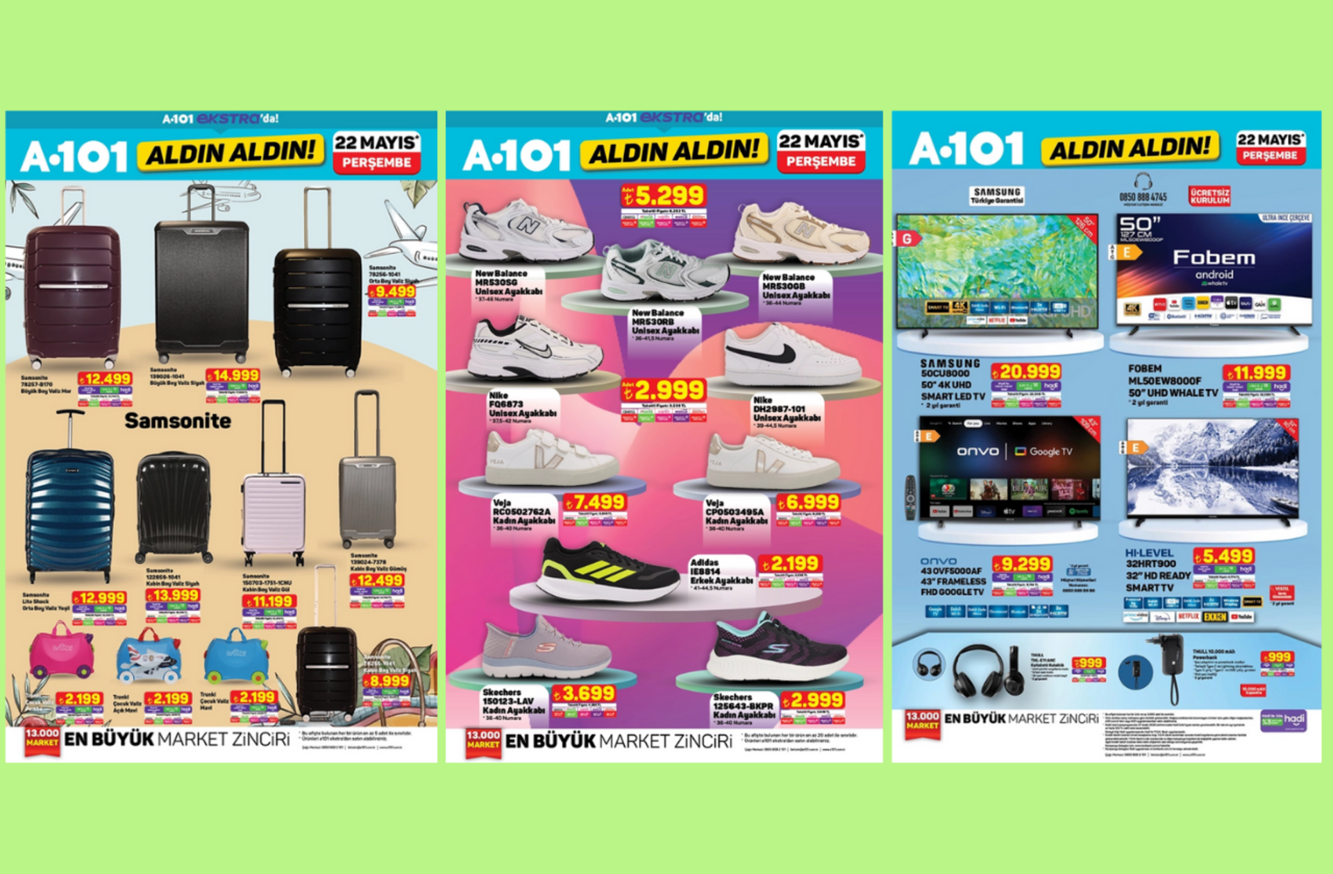 A101'e Samsonite valizler geliyor! İşte 22 Mayıs 2025 A101 Aldın Aldın Kataloğu