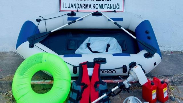 Kaçmaya çalıştığı botu şişirirken yakalandı