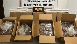 Tekirdağ'da 58 bin 780 makaron ve 476 kilogram kaçak tütün ele geçirildi