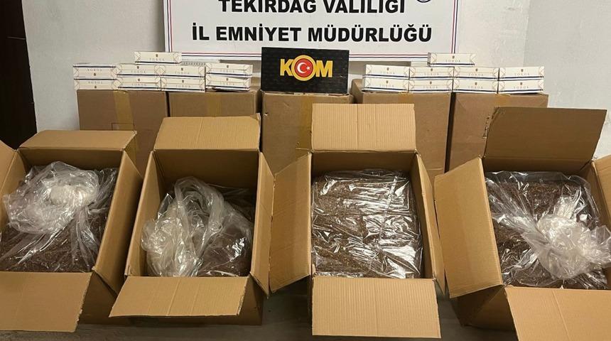 Tekirdağ'da 58 bin 780 makaron ve 476 kilogram kaçak tütün ele geçirildi