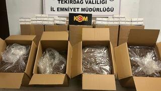 Tekirdağ'da 58 bin 780 makaron ve 476 kilogram kaçak tütün ele geçirildi