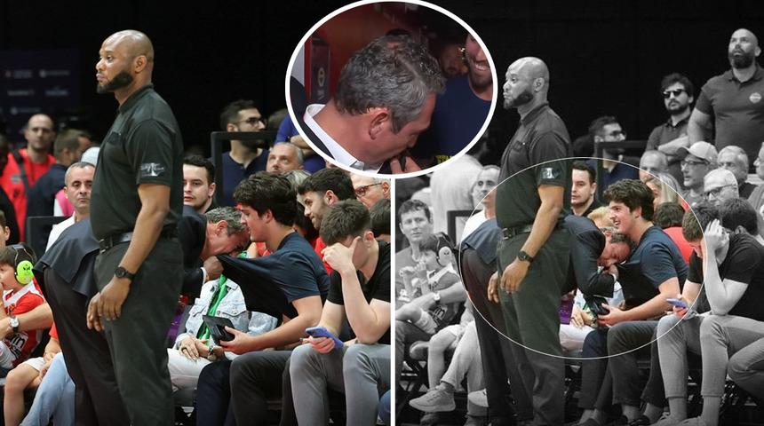 Fenerbahçe Başkanı Ali Koç basın mensubunun sorusunu Fenerbahçe armasını öperek cevap verdi